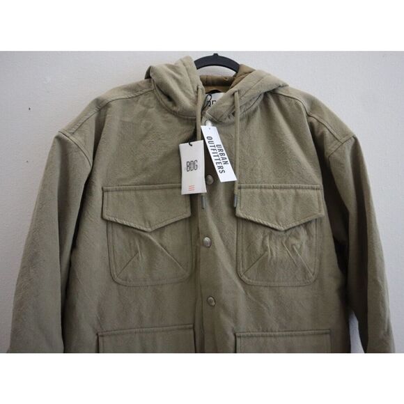 BDG x Urban Outfitters Men's Sz S Taupe Quilted Solid Lined Shirt Jacket - Picture 6 of 14